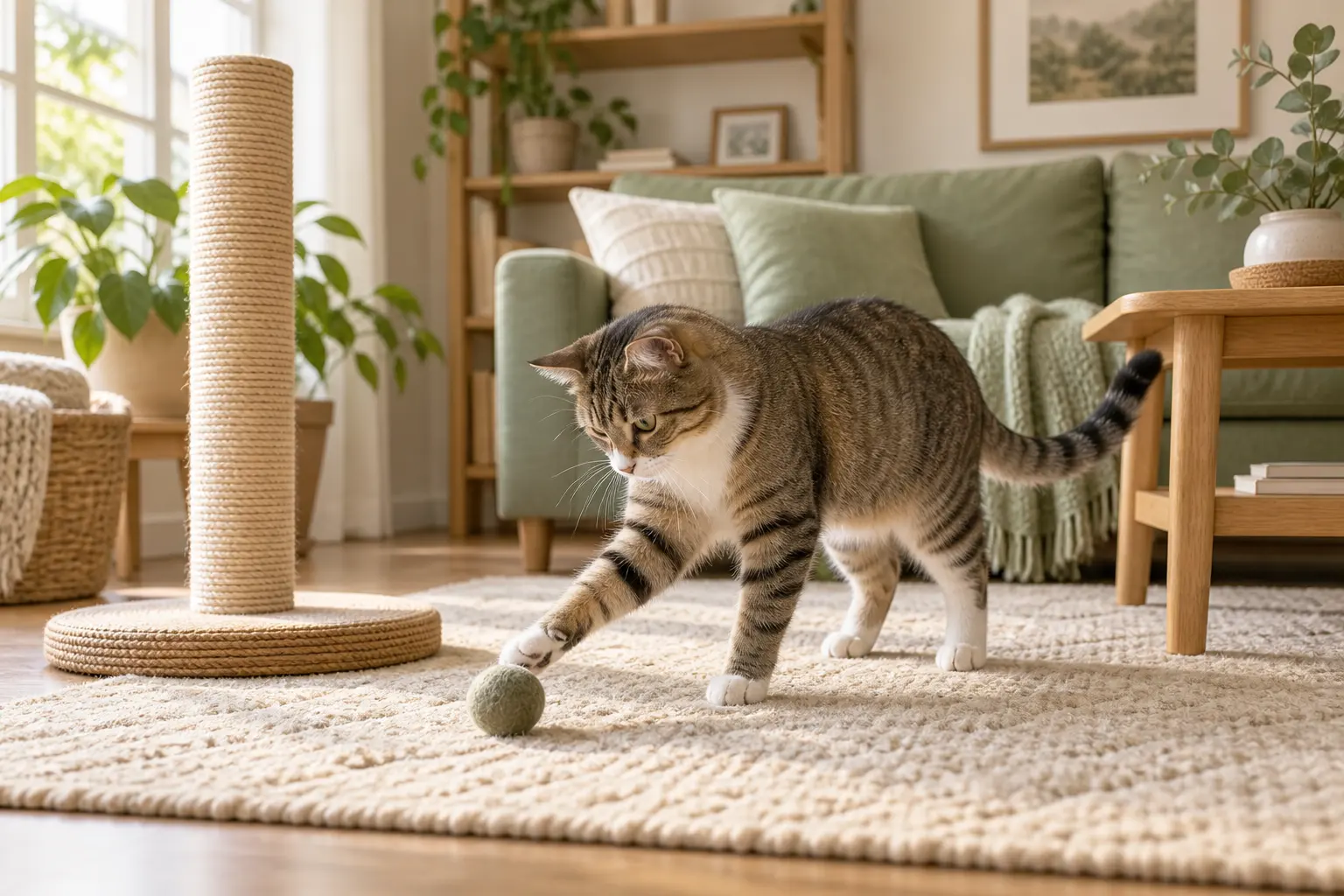 Katze in einer hellen Wohnung